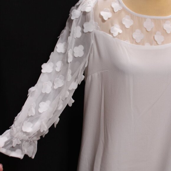 NWT CeCe Long Sleeve Mixed Media Clover Clip Dress - Picture 4 of 15